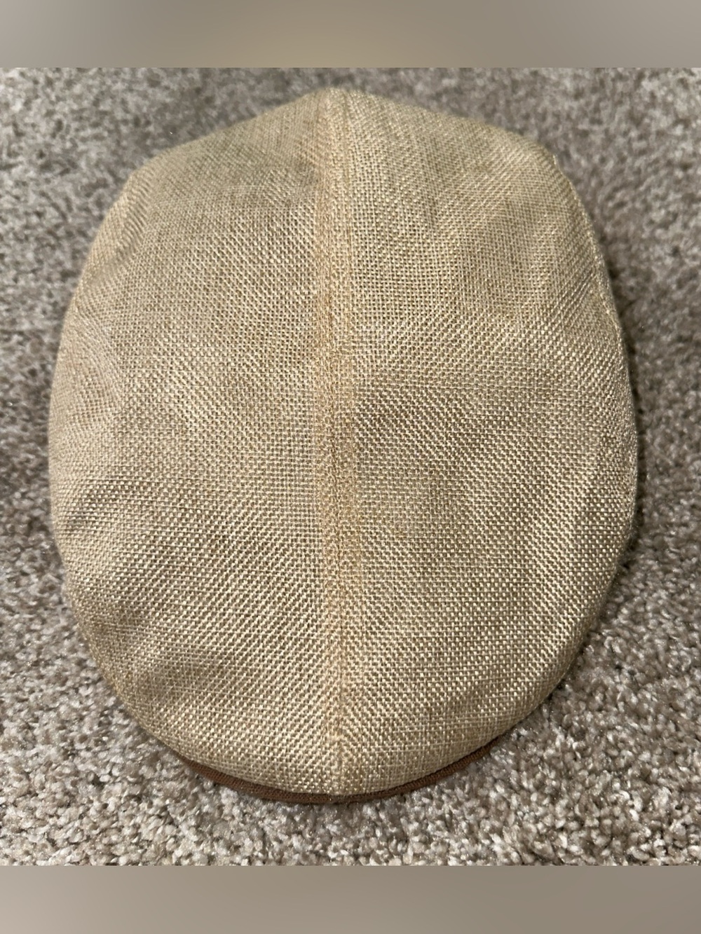 Stetson STC310 Ivy Flat Cap Men's Size Medium M Beige Faux Linen Driving Hat